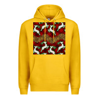 Lemon christmas deer and plaid seamless pattern Premium Hoodie - BundleAndBundleShop