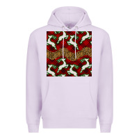 Lilac christmas deer and plaid seamless pattern Premium Hoodie - BundleAndBundleShop