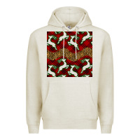 Oatmeal Heather christmas deer and plaid seamless pattern Premium Hoodie - BundleAndBundleShop