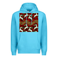 Ocean Blue christmas deer and plaid seamless pattern Premium Hoodie - BundleAndBundleShop