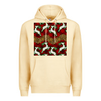 Pina Colada christmas deer and plaid seamless pattern Premium Hoodie - BundleAndBundleShop