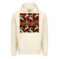 Sandshell christmas deer and plaid seamless pattern Premium Hoodie - BundleAndBundleShop