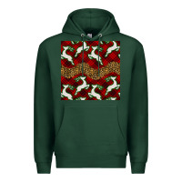 Sports Green christmas deer and plaid seamless pattern Premium Hoodie - BundleAndBundleShop