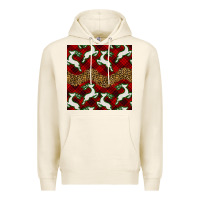 Tofu christmas deer and plaid seamless pattern Premium Hoodie - BundleAndBundleShop