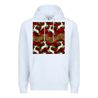 White christmas deer and plaid seamless pattern Premium Hoodie - BundleAndBundleShop