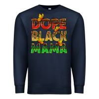 Navy dope black mama with butterflies Premium Sweatshirt - texasbilliewilder
