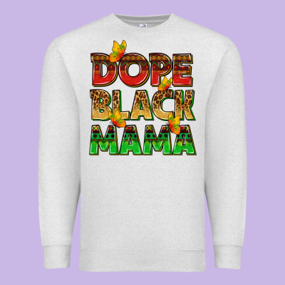 Premium Sweatshirt dope black mama with butterflies