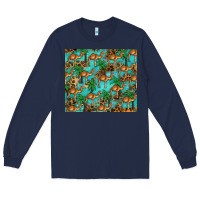 Navy camel leopard Long Sleeve Tee - BarkalooDesign