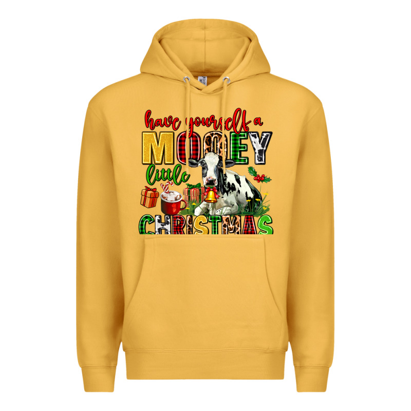 Have Yourself A Mooey Little Christmas Premium Hoodie by AdoDesignShop | Teevron