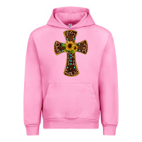 Fuchsia Pink leopard gemstone sunflower cross Urban Hoodie - JahusDesignShop