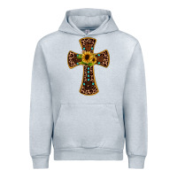Heather Grey leopard gemstone sunflower cross Urban Hoodie - JahusDesignShop