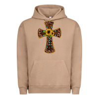 Pigment Burro leopard gemstone sunflower cross Urban Hoodie - JahusDesignShop