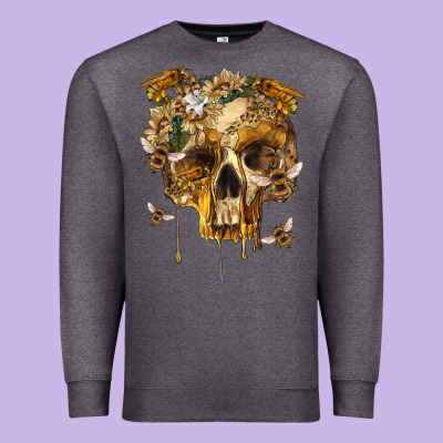 Premium Sweatshirt Flower Skeleton Bees