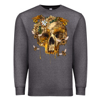 Charcoal Heather Flower Skeleton Bees Premium Sweatshirt - RanaPortraitStore