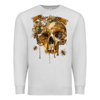 Dove Grey Flower Skeleton Bees Premium Sweatshirt - RanaPortraitStore