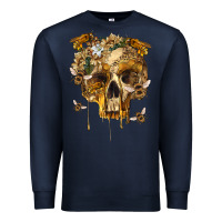 Navy Flower Skeleton Bees Premium Sweatshirt - RanaPortraitStore