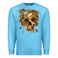 Ocean Blue Flower Skeleton Bees Premium Sweatshirt - RanaPortraitStore