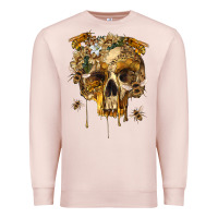 Pale Pink Flower Skeleton Bees Premium Sweatshirt - RanaPortraitStore