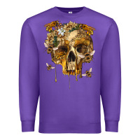 Purple Flower Skeleton Bees Premium Sweatshirt - RanaPortraitStore