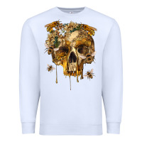 White Flower Skeleton Bees Premium Sweatshirt - RanaPortraitStore