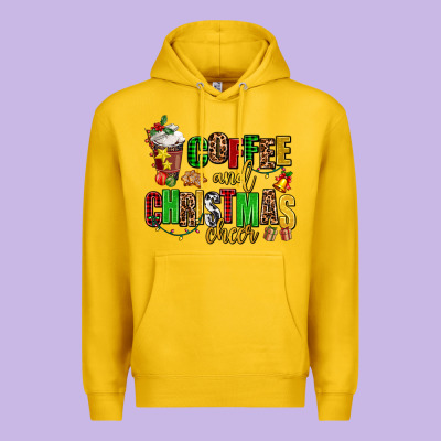 Coffee And Christmas Cheer Premium Hoodie Designed By Adodesignshop