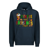 Navy coffee and christmas cheer Premium Hoodie - AdoDesignShop