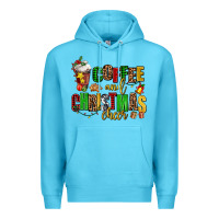 Ocean Blue coffee and christmas cheer Premium Hoodie - AdoDesignShop