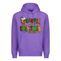 Purple coffee and christmas cheer Premium Hoodie - AdoDesignShop