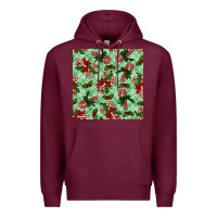 Burgundy christmas candy cane seamless pattern Premium Hoodie - BundleAndBundleShop