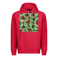Cardinal christmas candy cane seamless pattern Premium Hoodie - BundleAndBundleShop
