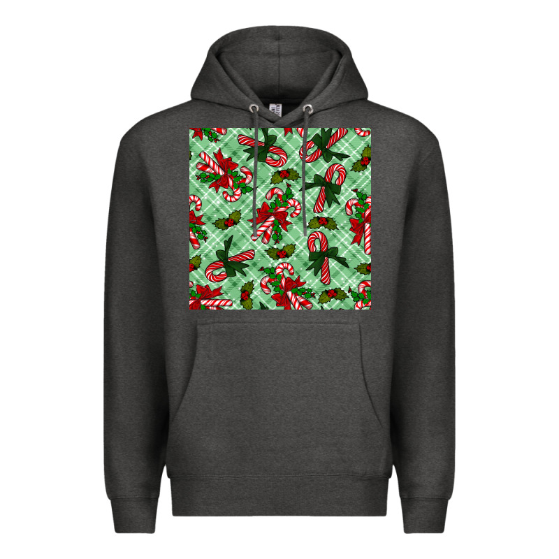 Christmas Candy Cane Seamless Pattern Premium Hoodie by BundleAndBundleShop | Teevron