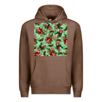 Chestnut christmas candy cane seamless pattern Premium Hoodie - BundleAndBundleShop