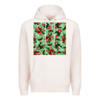 Pale Pink christmas candy cane seamless pattern Premium Hoodie - BundleAndBundleShop