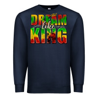 Navy dream like king with crown Premium Sweatshirt - texasbilliewilder
