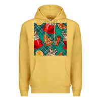 Antique Gold christmas hot chocolate and cookie seamless pattern Premium Hoodie - BundleAndBundleShop