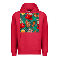 Cardinal christmas hot chocolate and cookie seamless pattern Premium Hoodie - BundleAndBundleShop