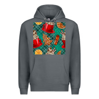 Rock christmas hot chocolate and cookie seamless pattern Premium Hoodie - BundleAndBundleShop