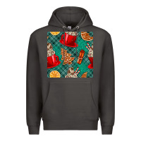 Smoke christmas hot chocolate and cookie seamless pattern Premium Hoodie - BundleAndBundleShop