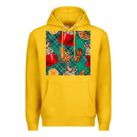 Lemon christmas hot chocolate and cookie seamless pattern Premium Hoodie - BundleAndBundleShop