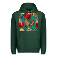 Sports Green christmas hot chocolate and cookie seamless pattern Premium Hoodie - BundleAndBundleShop