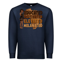 Navy educated motivated elevated melanated Premium Sweatshirt - texasbilliewilder