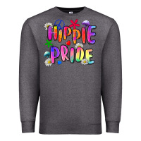 Charcoal Heather hippie pride Premium Sweatshirt - Zillion Design Studio