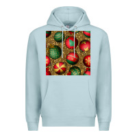 Blue Mist christmas ornaments and leopard seamless pattern Premium Hoodie - BundleAndBundleShop