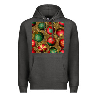 Charcoal Heather christmas ornaments and leopard seamless pattern Premium Hoodie - BundleAndBundleShop