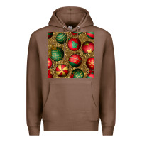 Chestnut christmas ornaments and leopard seamless pattern Premium Hoodie - BundleAndBundleShop