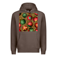 Coffee christmas ornaments and leopard seamless pattern Premium Hoodie - BundleAndBundleShop