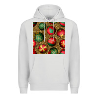 Dove Grey christmas ornaments and leopard seamless pattern Premium Hoodie - BundleAndBundleShop