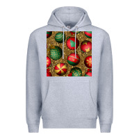 Heather Grey christmas ornaments and leopard seamless pattern Premium Hoodie - BundleAndBundleShop