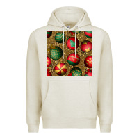 Oatmeal Heather christmas ornaments and leopard seamless pattern Premium Hoodie - BundleAndBundleShop
