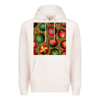 Pale Pink christmas ornaments and leopard seamless pattern Premium Hoodie - BundleAndBundleShop
